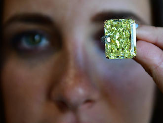 Up close and personal with a vivid yellow dia