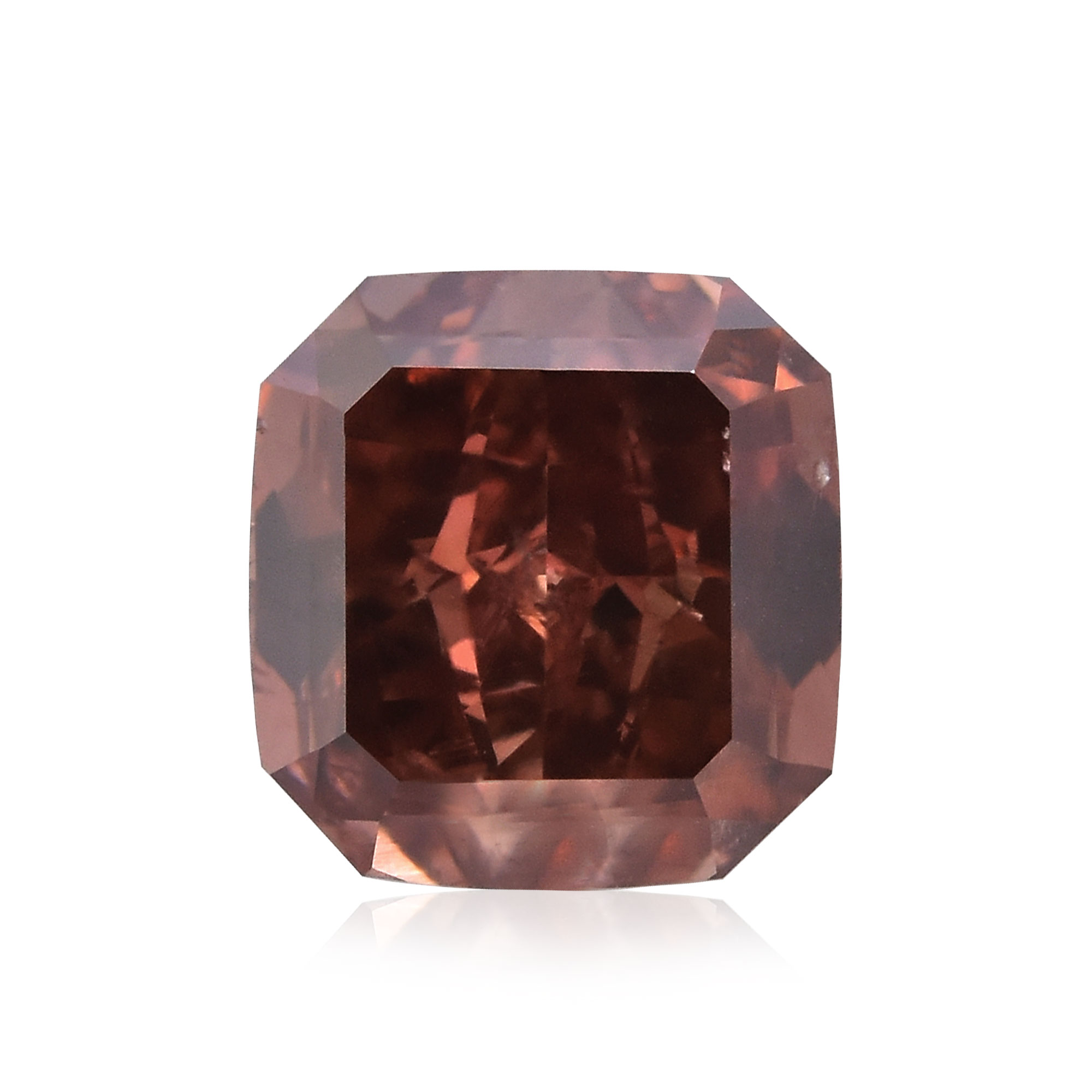 0.55 carat, Fancy Deep Brownish Orangy Pink Diamond, Radiant