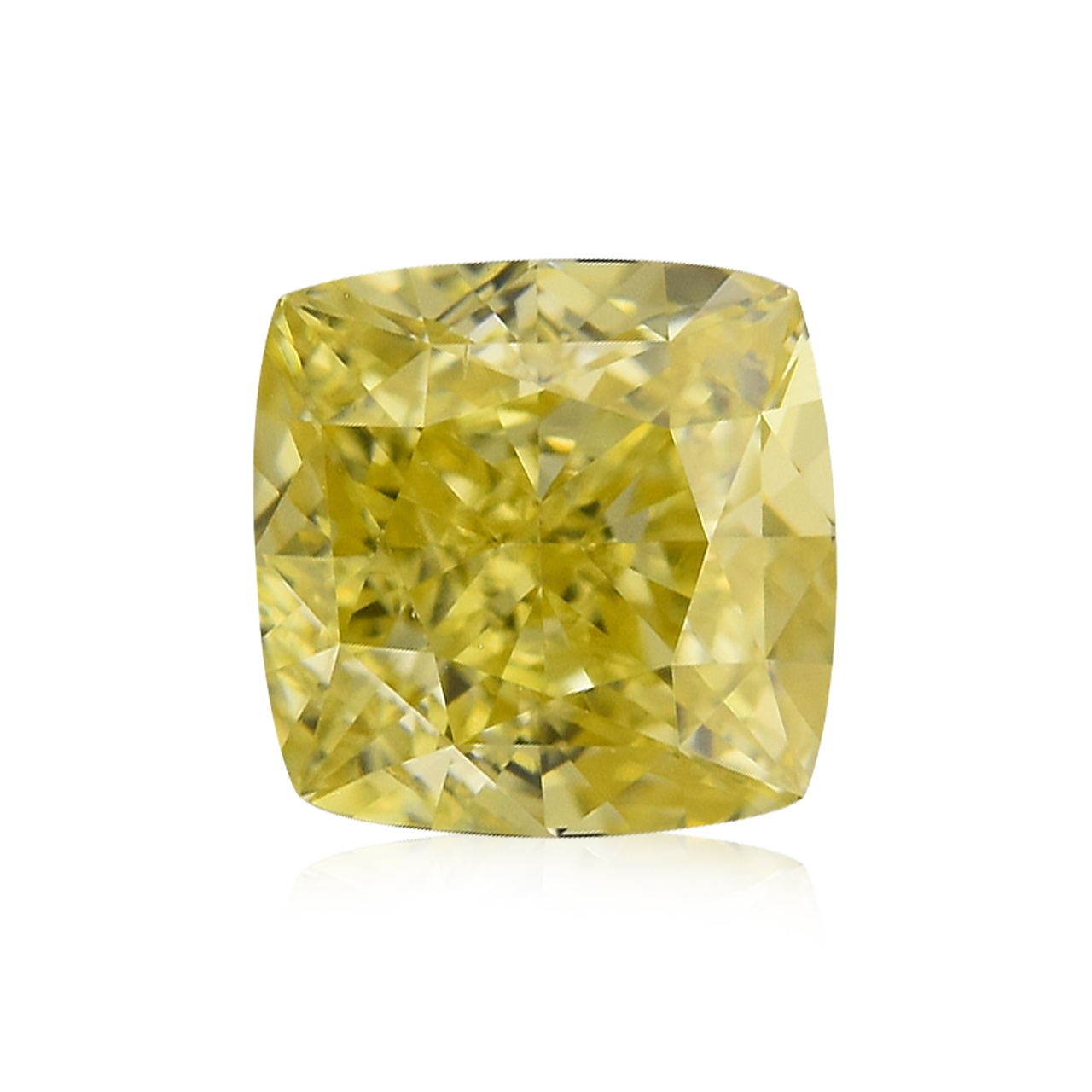 0.30 carat, Fancy Intense Yellow Diamond, Cushion Shape, VS2