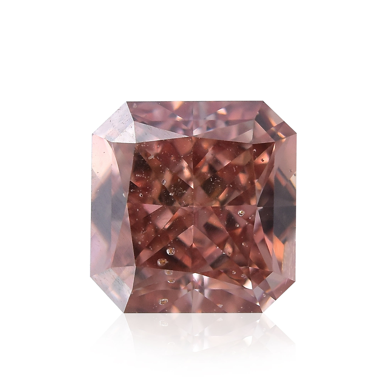 0.49 carat, Fancy Deep Orangy Pink Diamond, Radiant Shape, SI2 Clarity,  GIA, SKU 368723