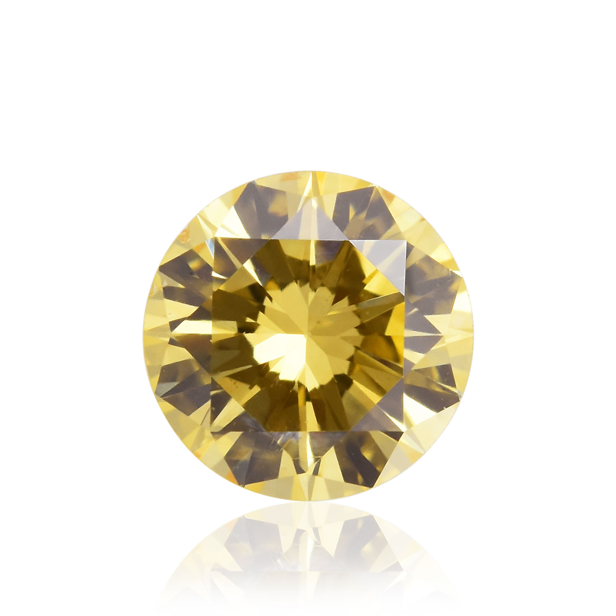 0.29 carat, Fancy Intense Orangy Yellow Diamond, Round Shape, (I1) Clarity,  GIA, SKU 386729