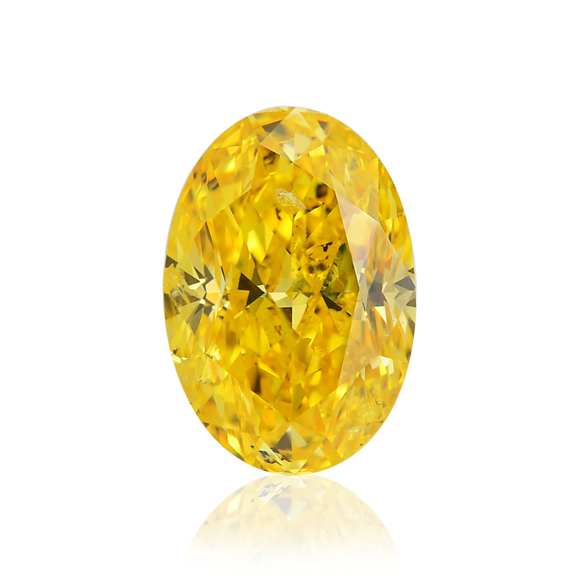 1.02 carat, Fancy Vivid Yellow Diamond, Oval Shape, (SI2) Clarity, GIA, SKU  387940