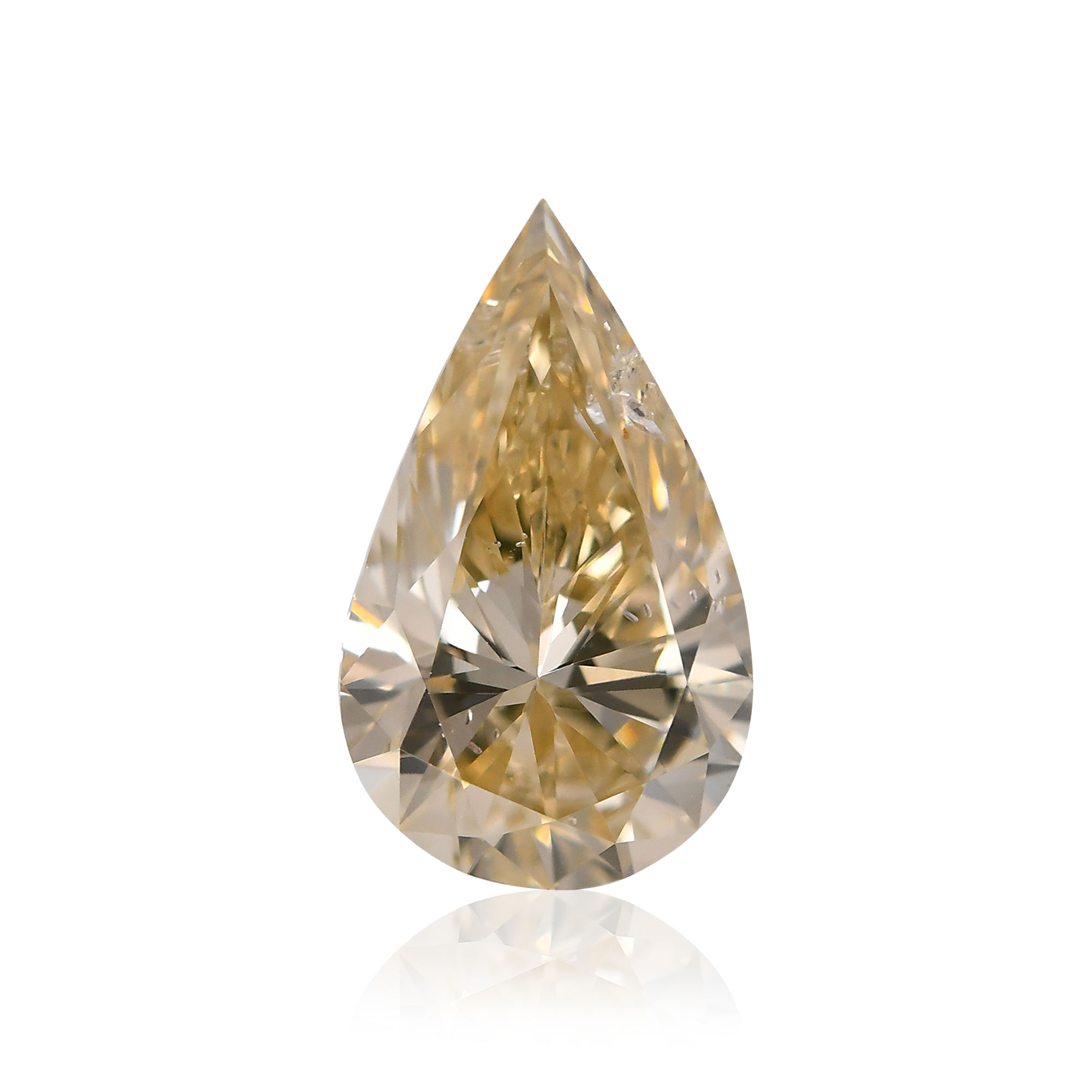 0.78 carat, Fancy Light Brown Yellow Diamond, Pear Shape, (SI2) Clarity,  GIA, SKU 400299