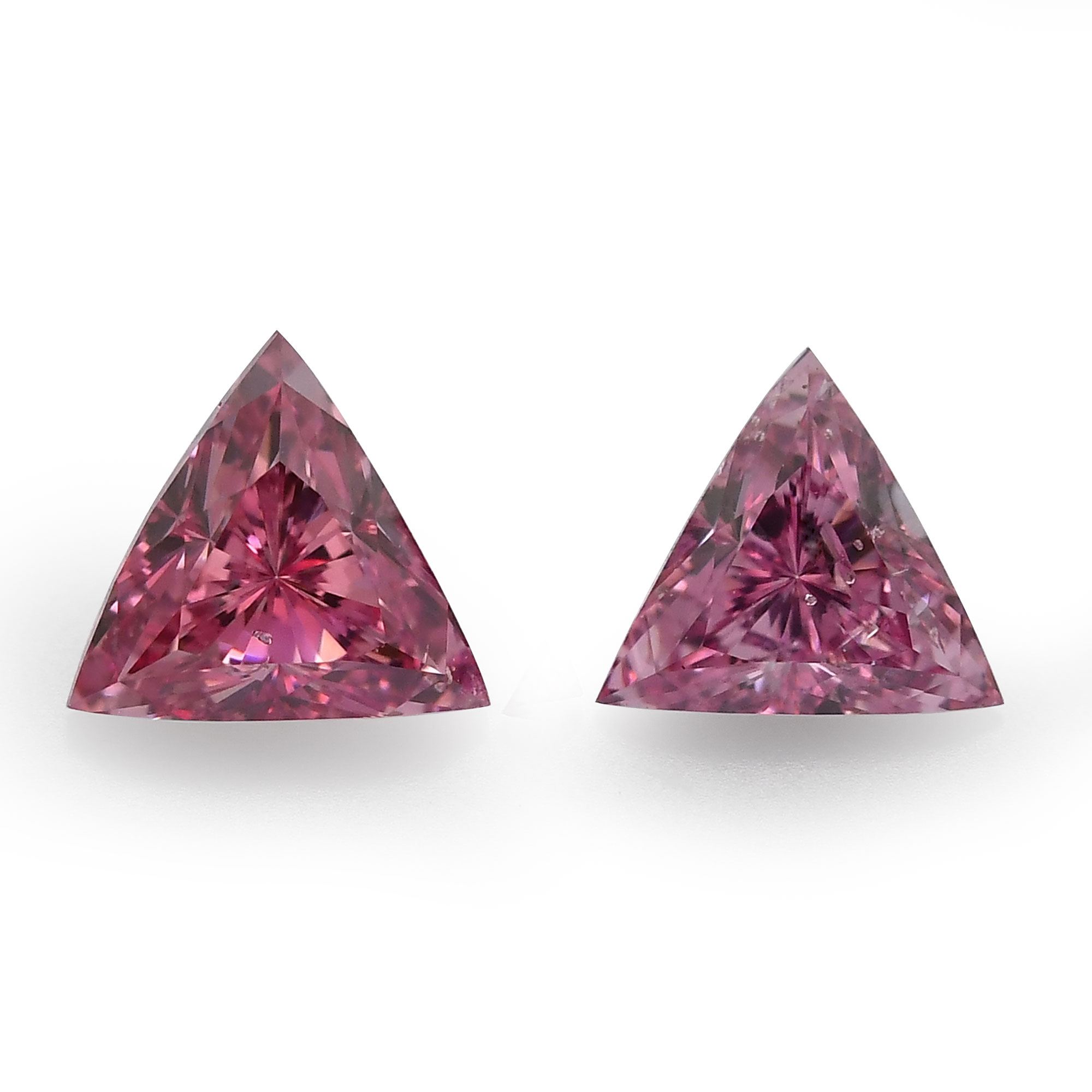 0.37 carat, Fancy Intense Purplish Pink Diamonds, Triangle Shape, I1  Clarity, SKU 400854