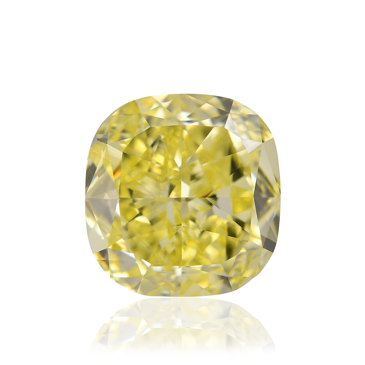 7.01 carat, Fancy Yellow Diamond, Cushion Shape, VS2 Clarity