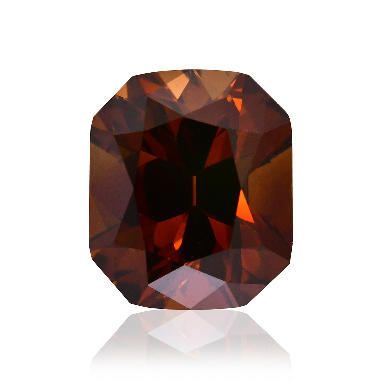 1.15 carat, Fancy Deep Orange Brown Diamond, Radiant Shape