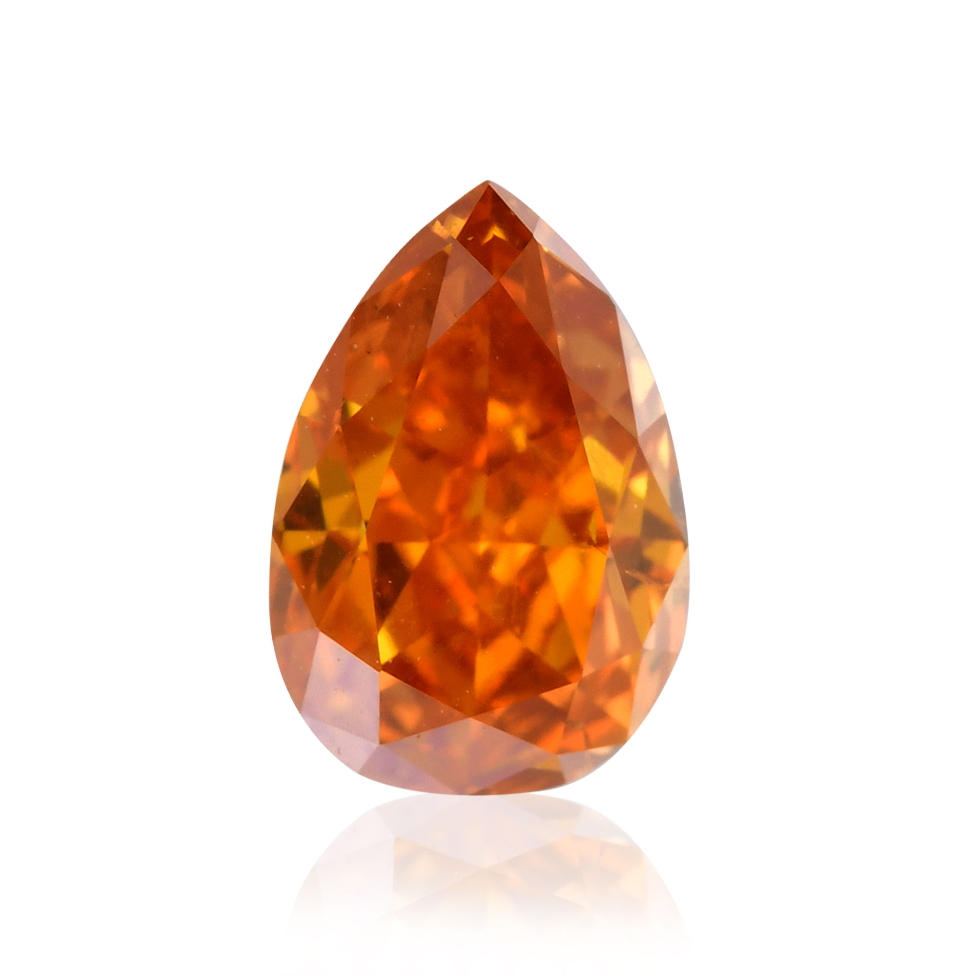 0.50 carat, Fancy Deep Yellowish Orange Diamond, Pear Shape, (SI1 ...