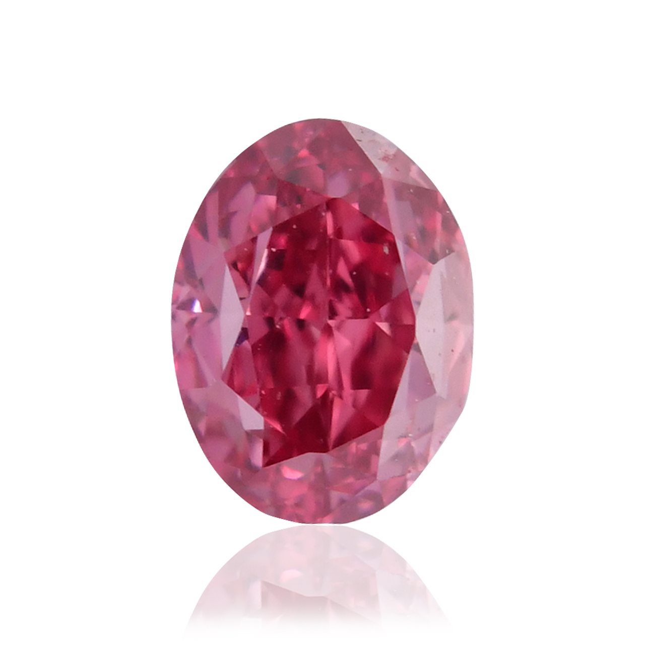 0.14 carat, Fancy Vivid Purplish Pink Diamond, Oval Shape, (I1