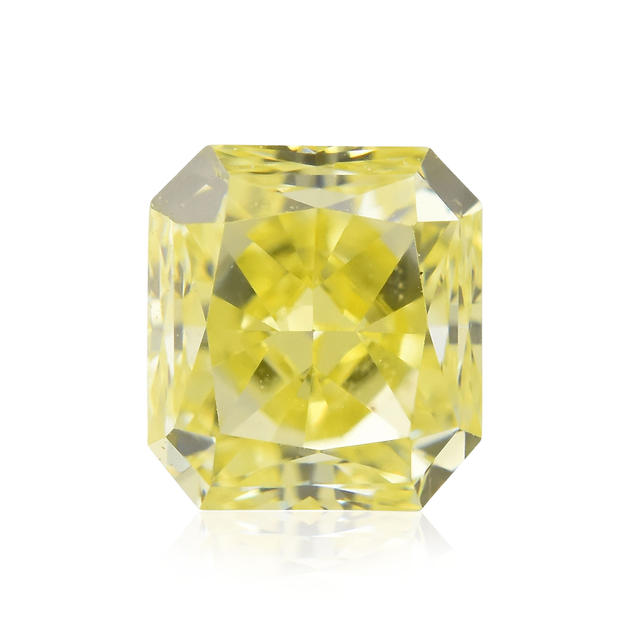 0.40 carat, Fancy Intense Yellow Diamond, Radiant Shape, (SI1) Clarity,  GIA, SKU 43334
