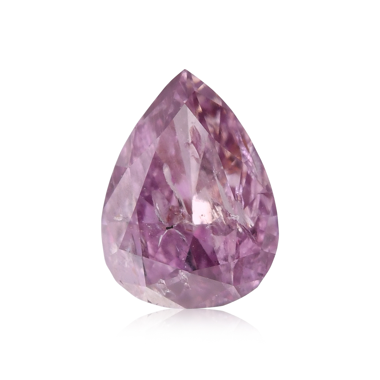 0.23 carat, Fancy Deep Purple Pink Diamond, Pear Shape, (I2) Clarity, GIA,  SKU 451208