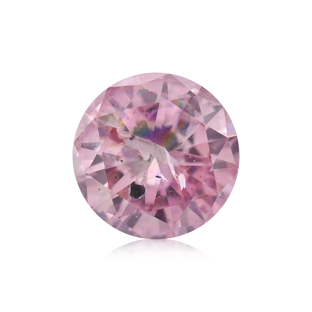 0.11 carat, Fancy Intense Purplish Pink Diamond, Round Shape, (I2) Clarity,  GIA, SKU 457891