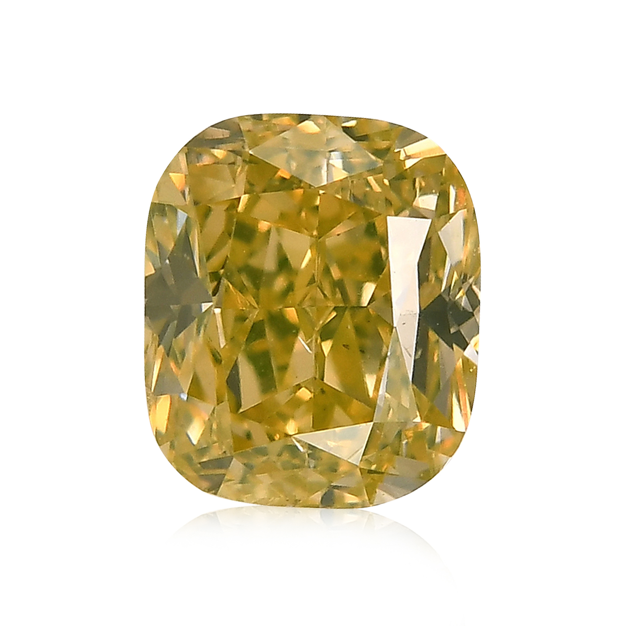 1.02 carat, Fancy Intense Yellow Diamond, Cushion Shape, SI1