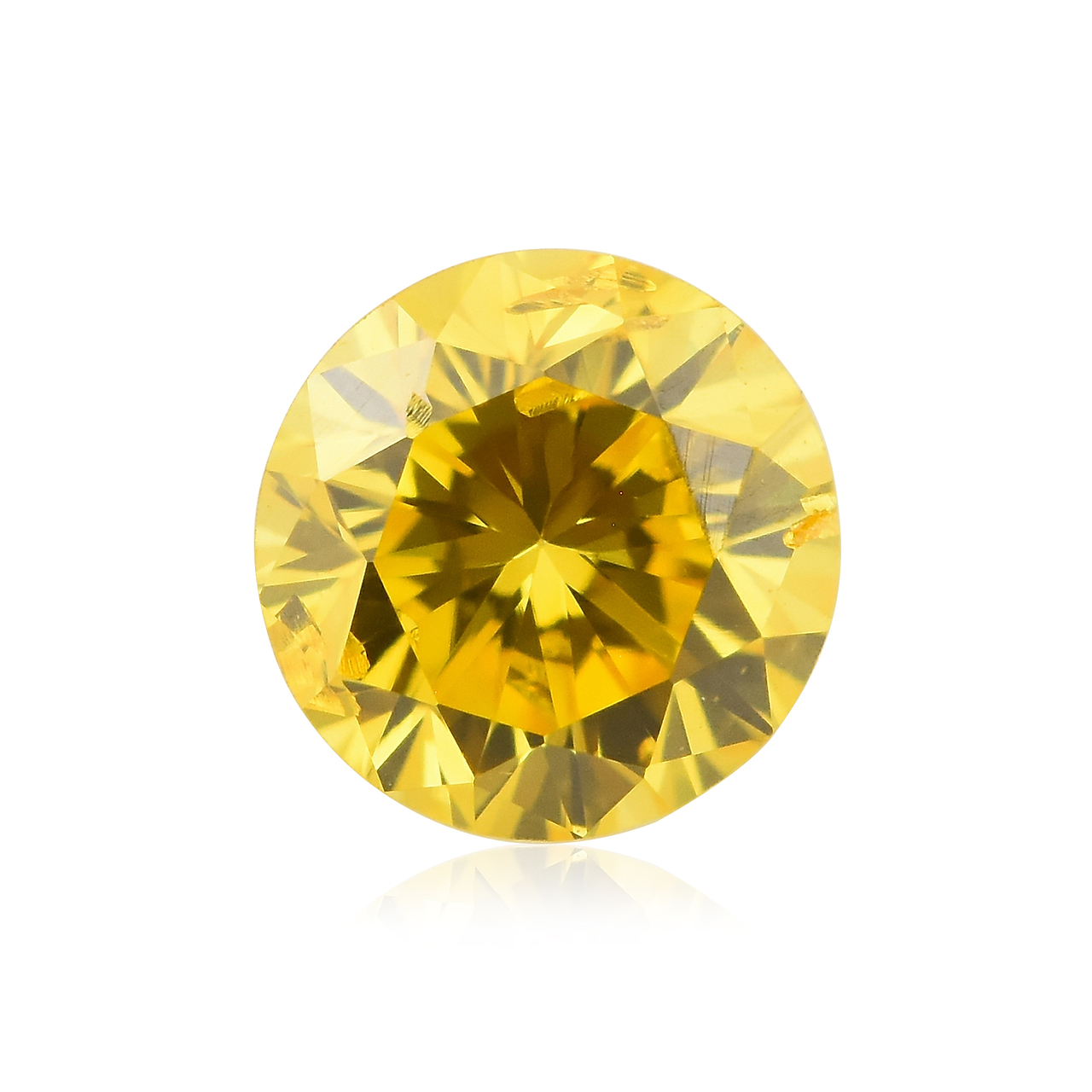 0.24 carat, Fancy Vivid Orangy Yellow Diamond, Round Shape, (SI1) Clarity,  GIA, SKU 508636