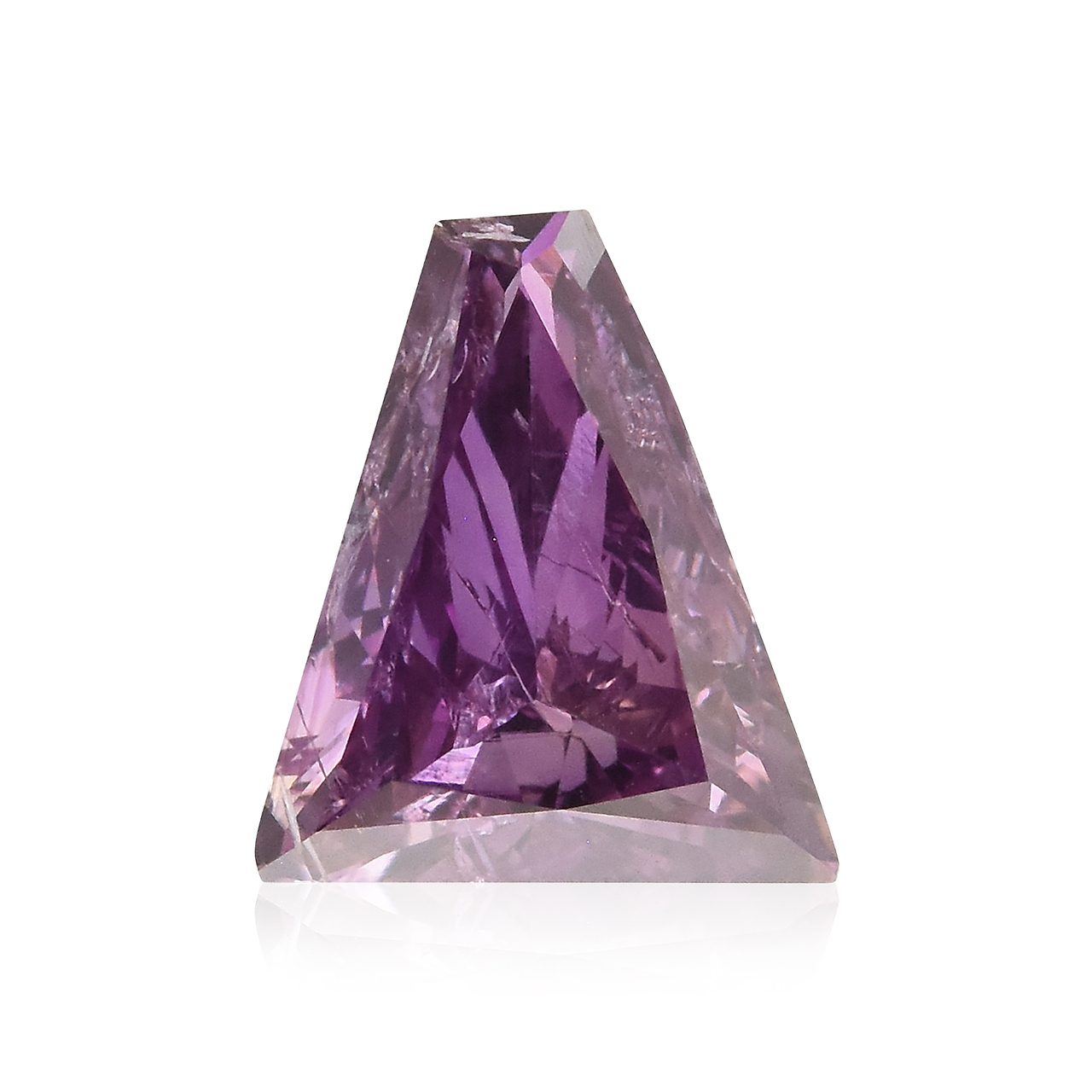 0.39 carat, Fancy Deep Pink Purple Diamond, Trapezoid Shape, I1 