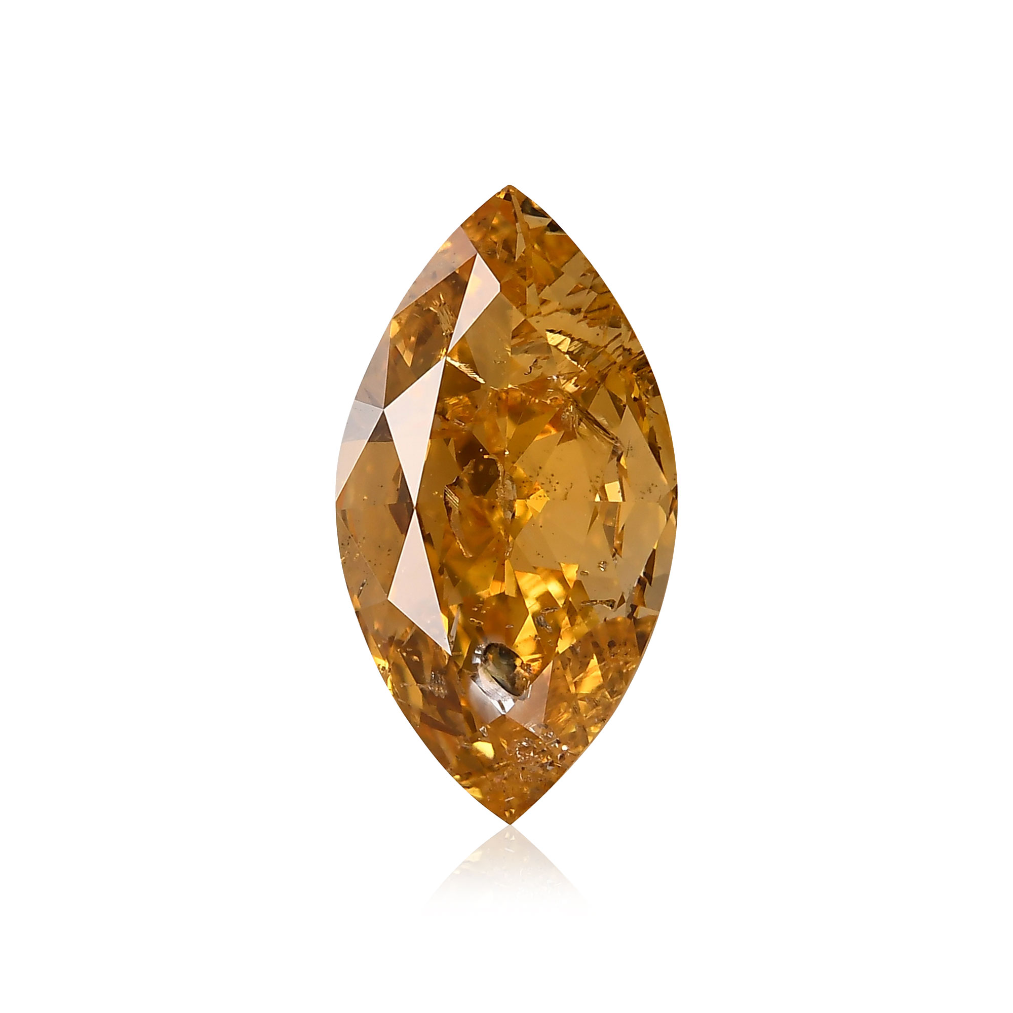 1.70 carat, Fancy Intense Yellow Orange Diamond, Marquise Shape, GIA, SKU  531271