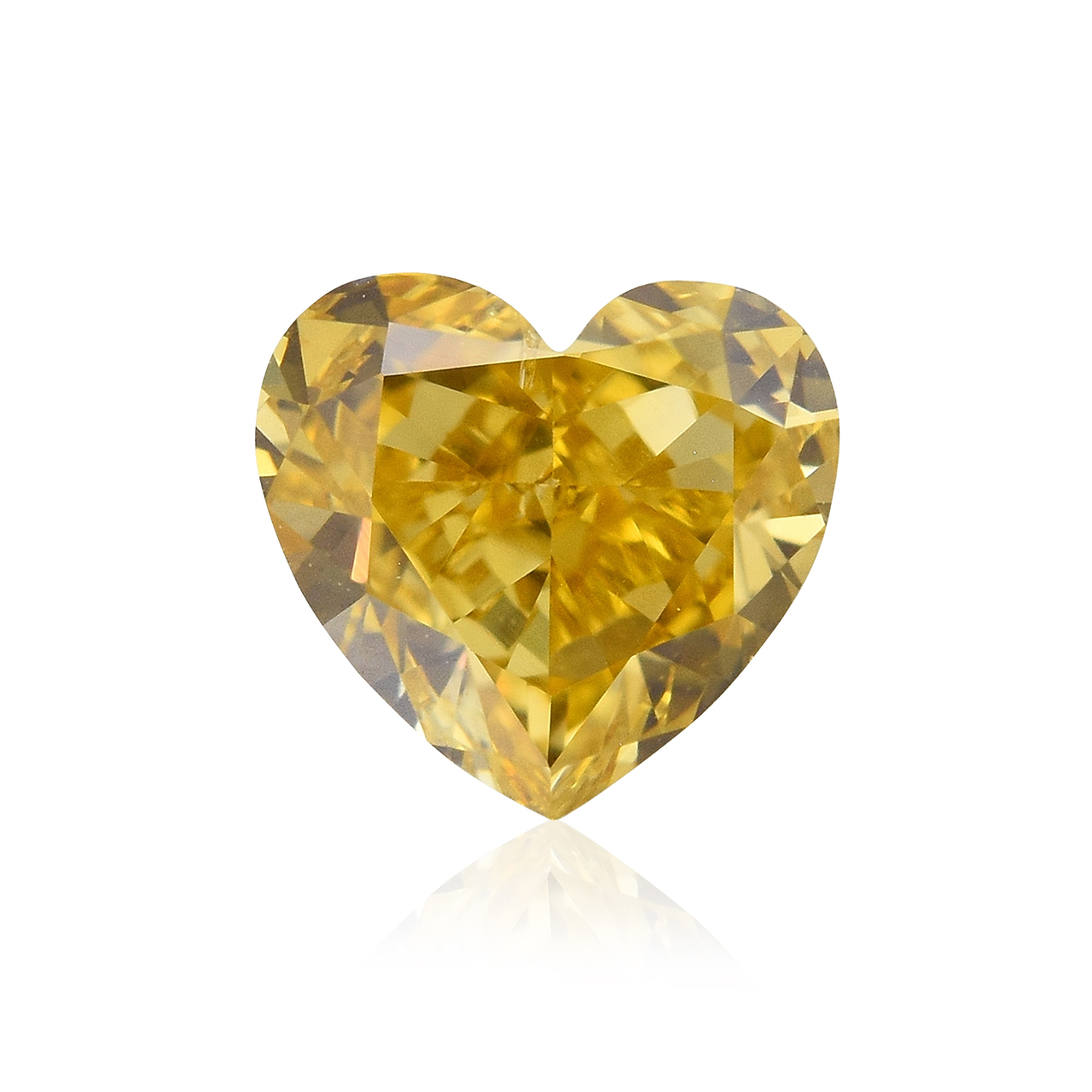 0.60 carat, Fancy Intense Orangy Yellow Diamond, Heart Shape, SI1 Clarity,  GIA, SKU 559803