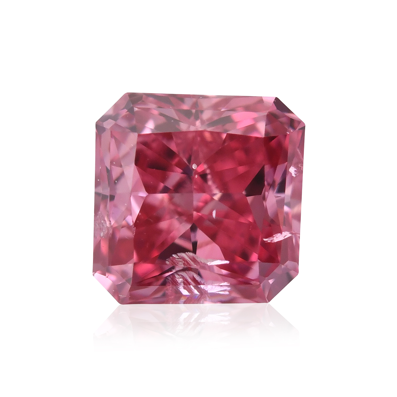 0.39 carat, Fancy Vivid Purplish Pink Diamond, 1PP, Radiant 0.39 carat, Fancy Vivid Purplish Pink Diamond, 1PP, Radiant
