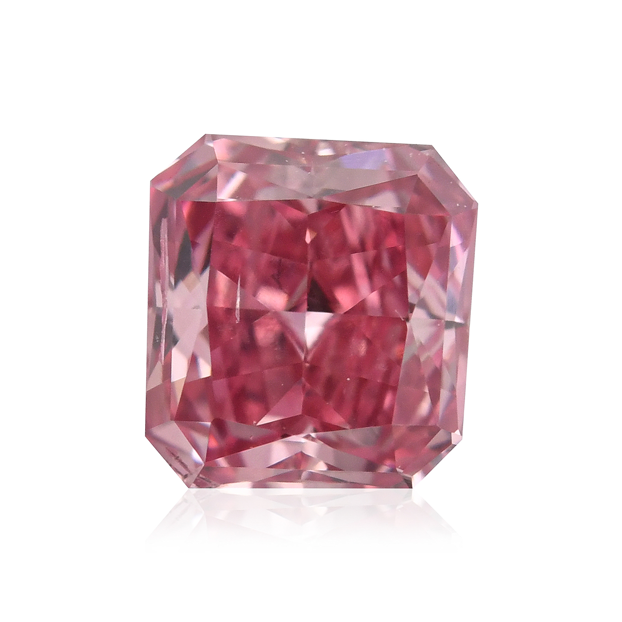 0.38 carat, Fancy Vivid Purplish Pink Diamond, Radiant Shape, SI2 