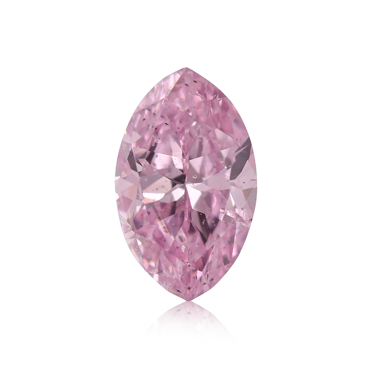 0.11 carat, Fancy Intense Purplish Pink Diamond, Marquise Shape, (I1)  Clarity, GIA, SKU 568915