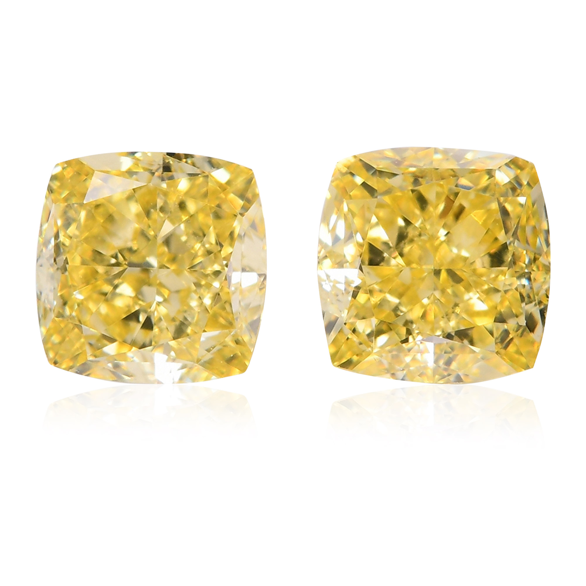 1.00 carat, Fancy Intense Yellow Diamonds, Cushion Shape, VS2 Clarity, GIA,  SKU 580955