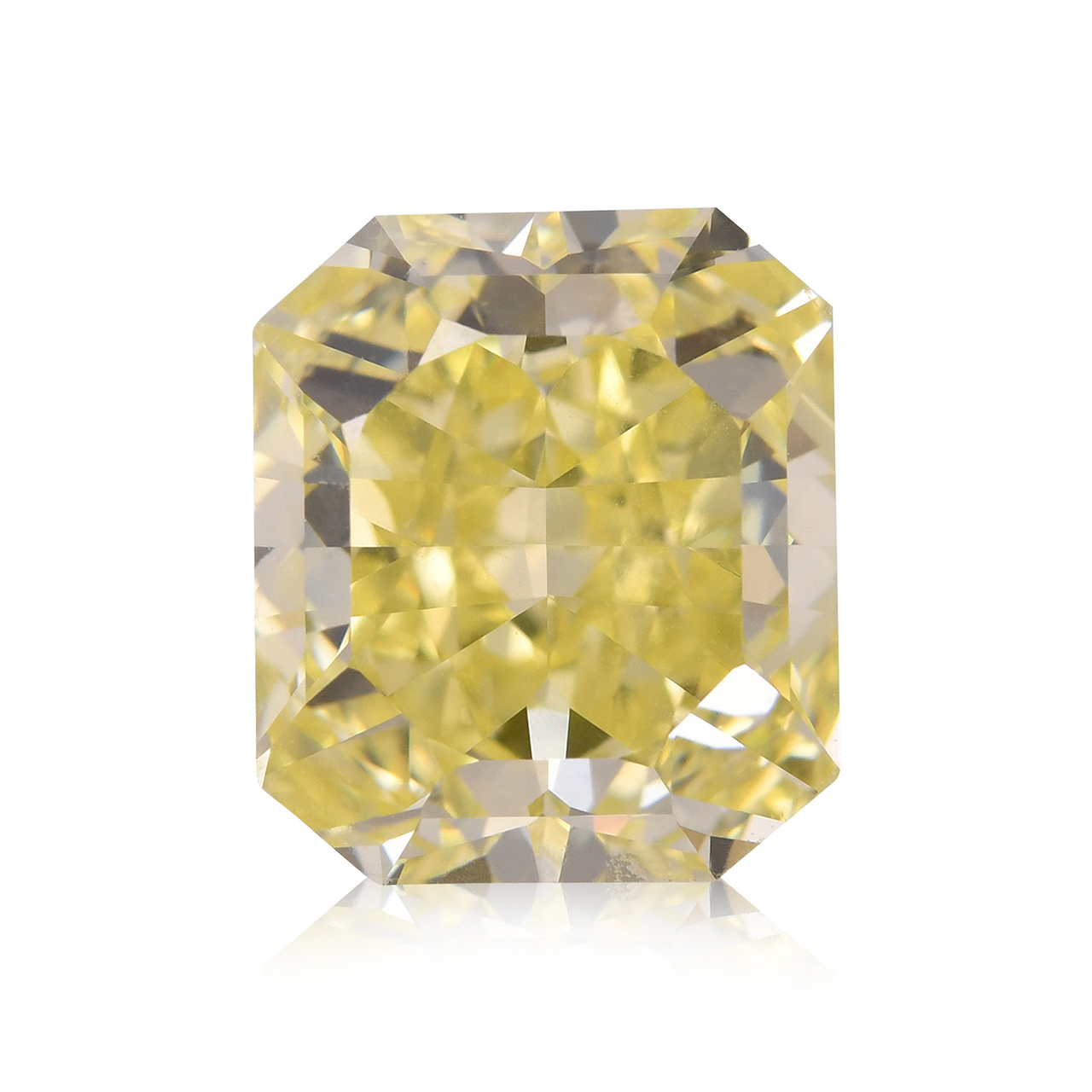4.11 carat, Fancy Intense Yellow Diamond, Radiant Shape, VS2 Clarity, GIA,  SKU 590555