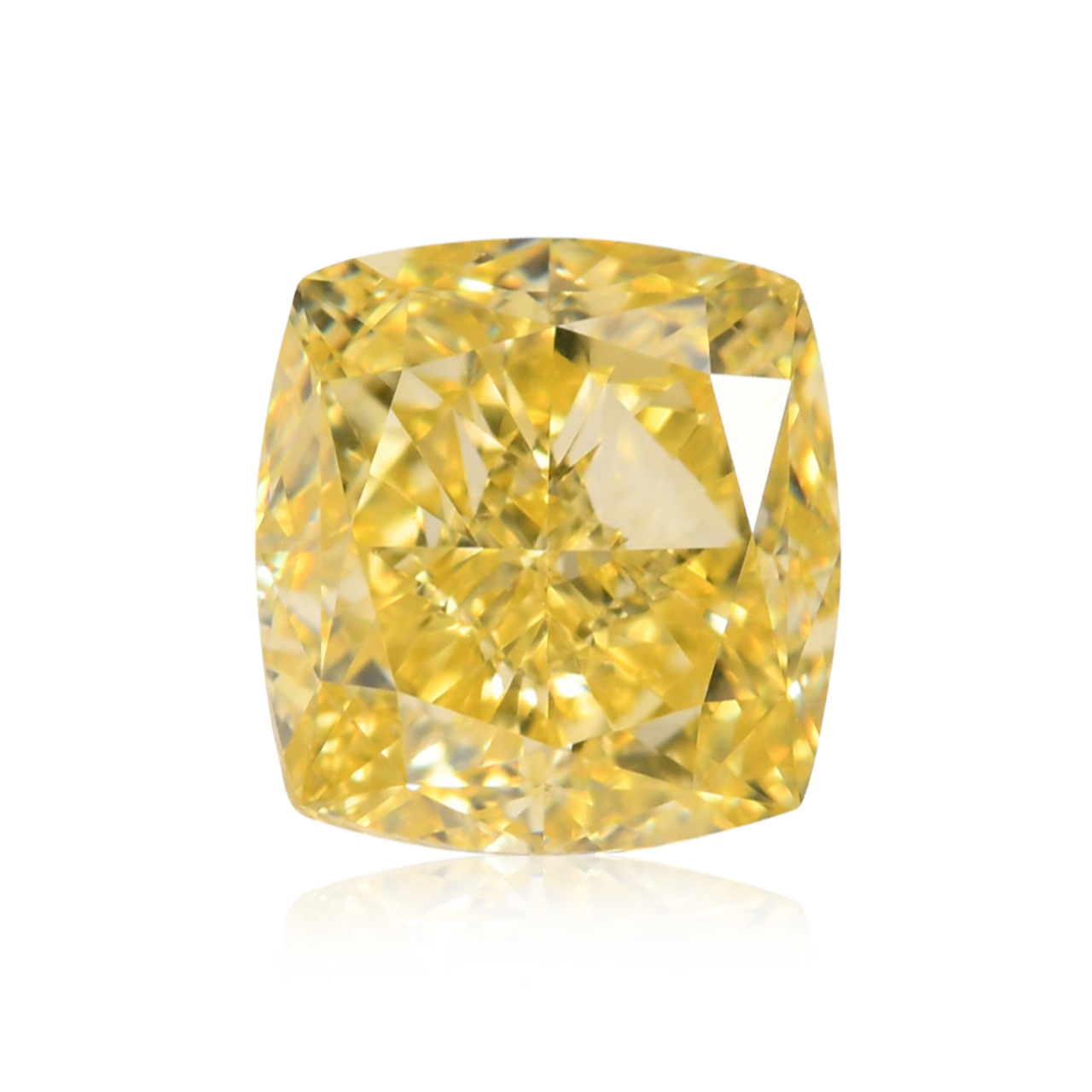 1.11 carat, Fancy Intense Yellow Diamond, Cushion Shape