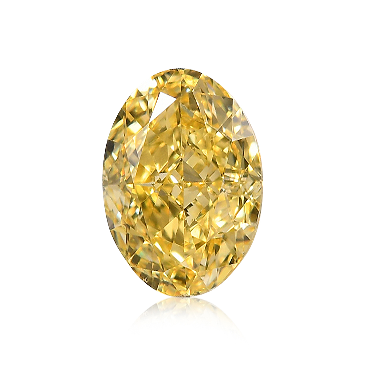 0.54 carat, Fancy Intense Yellow Diamond, Oval Shape, IF Clarity, GIA, SKU  598028