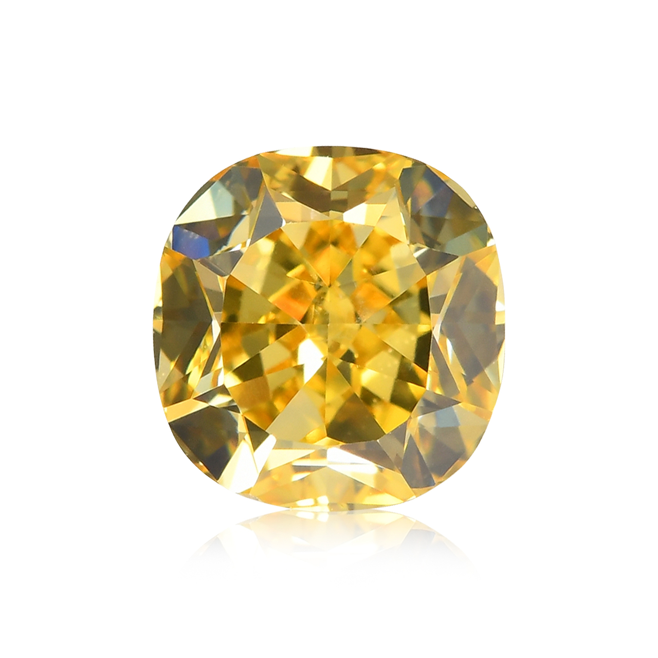 0.66 carat, Fancy Vivid Yellow Diamond, Cushion Shape, SI1 Clarity, GIA,  SKU 604111