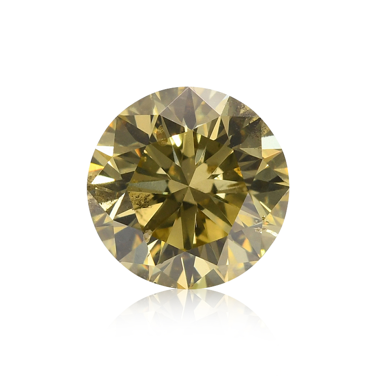 幸せなふたりに贈る結婚祝い 1.02 carat, Fancy Brownish Greenish Yellow Diamond, Round ダイヤモンド