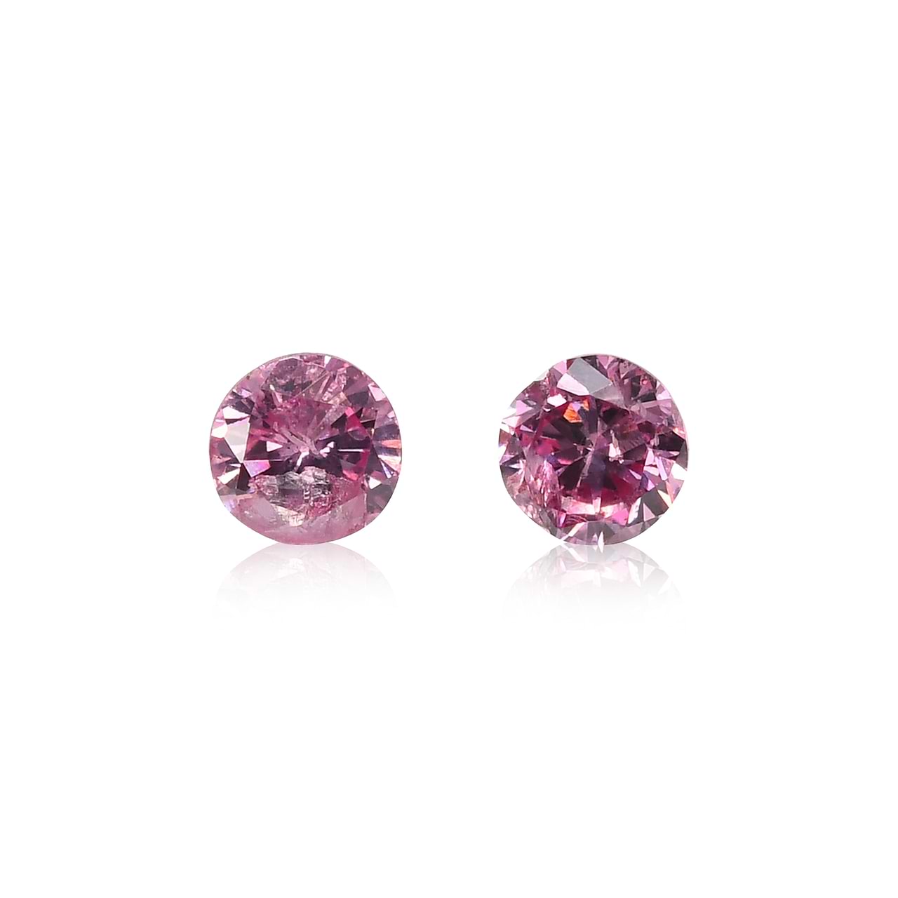 【レビューを書けば送料当店負担】 0.12 carat, Round Diamonds, Pink Purplish Intense Fancy ダイヤモンド