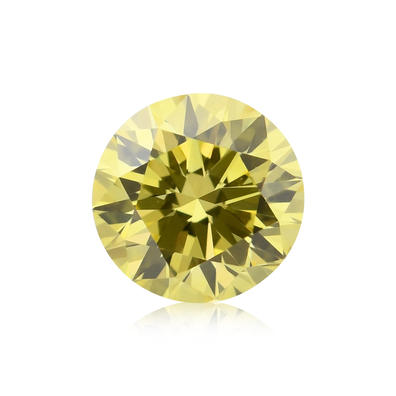 0.45 carat, Fancy Intense Yellow Diamond, Round Shape, VVS2 
