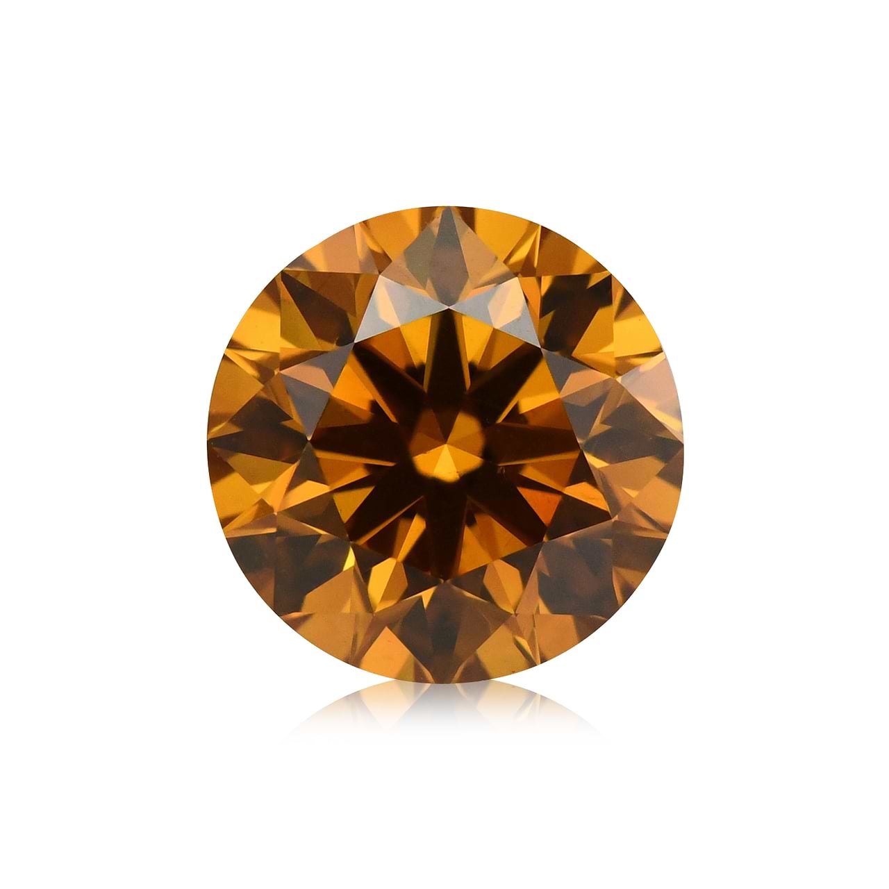 1.07 carat, Fancy Deep Yellowish Orange Diamond, Round Shape