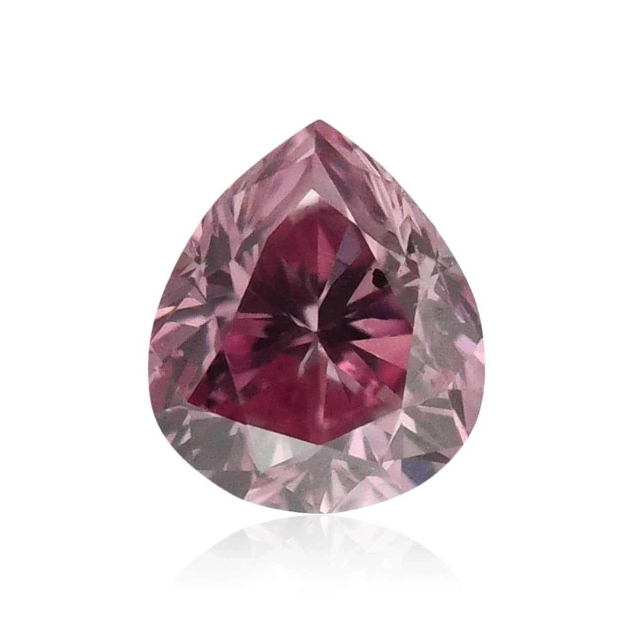 0.08 carat, Fancy Intense Purplish Pink Diamond, Pear Shape