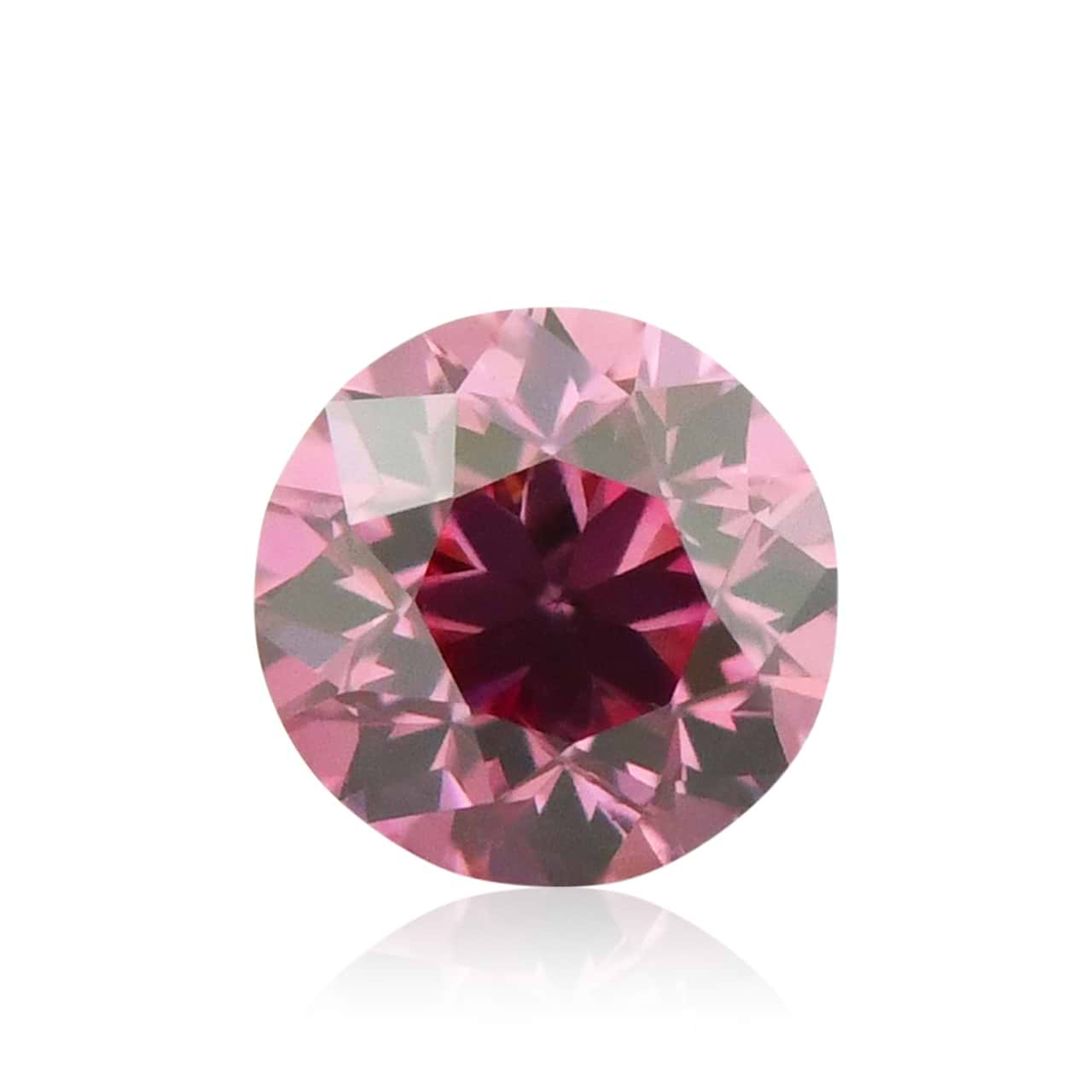 0.08 carat, Fancy Vivid Pink Diamond, Round Shape, (SI2