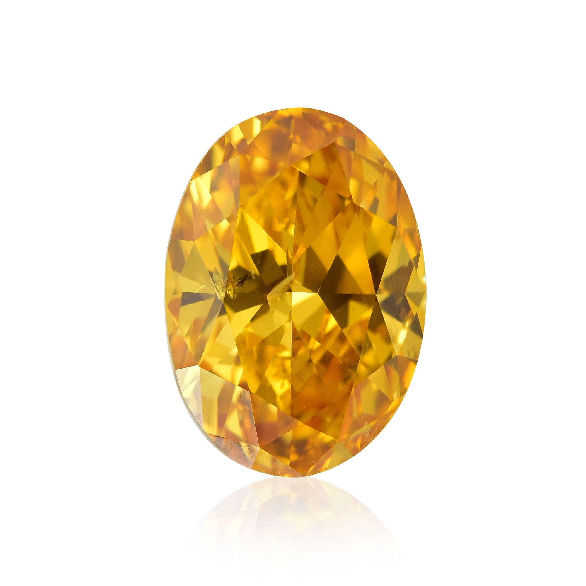 1.03 carat, Fancy Vivid Yellowish Orange Diamond, Oval Shape, SI2 Clarity,  GIA, SKU 315927