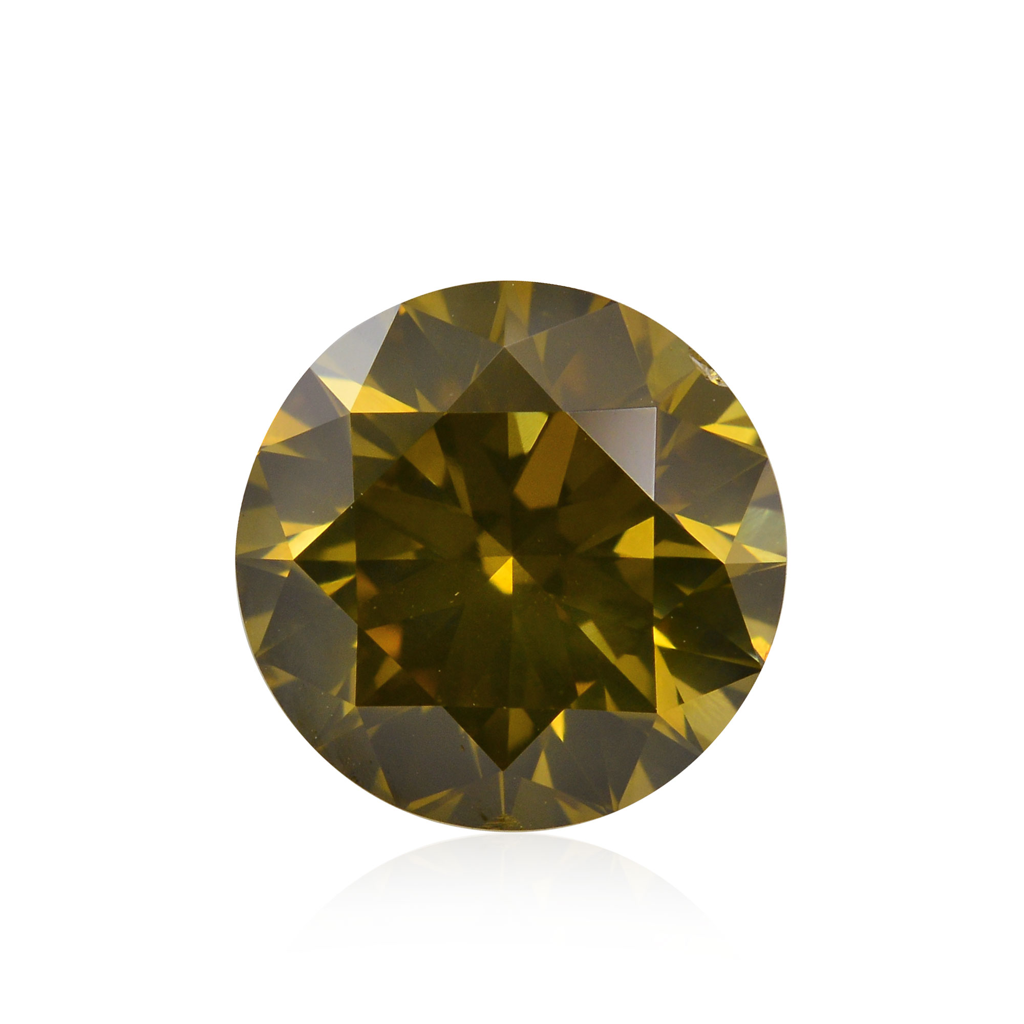 1.40 carat, Fancy Deep Brownish Yellow Diamond, Round Shape, (SI1) Clarity,  GIA, SKU 290055