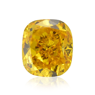 1.14 carat, Fancy Vivid Yellow Orange Diamond, Cushion Shape, SI2 