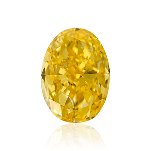 0.44 carat, Fancy Intense Orangy Yellow Diamond, Oval Shape, SI1 Clarity,  GIA, SKU 424805