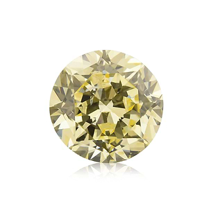 1.55 carat, Fancy Light Greenish Yellow Diamond, Round Shape, VVS2