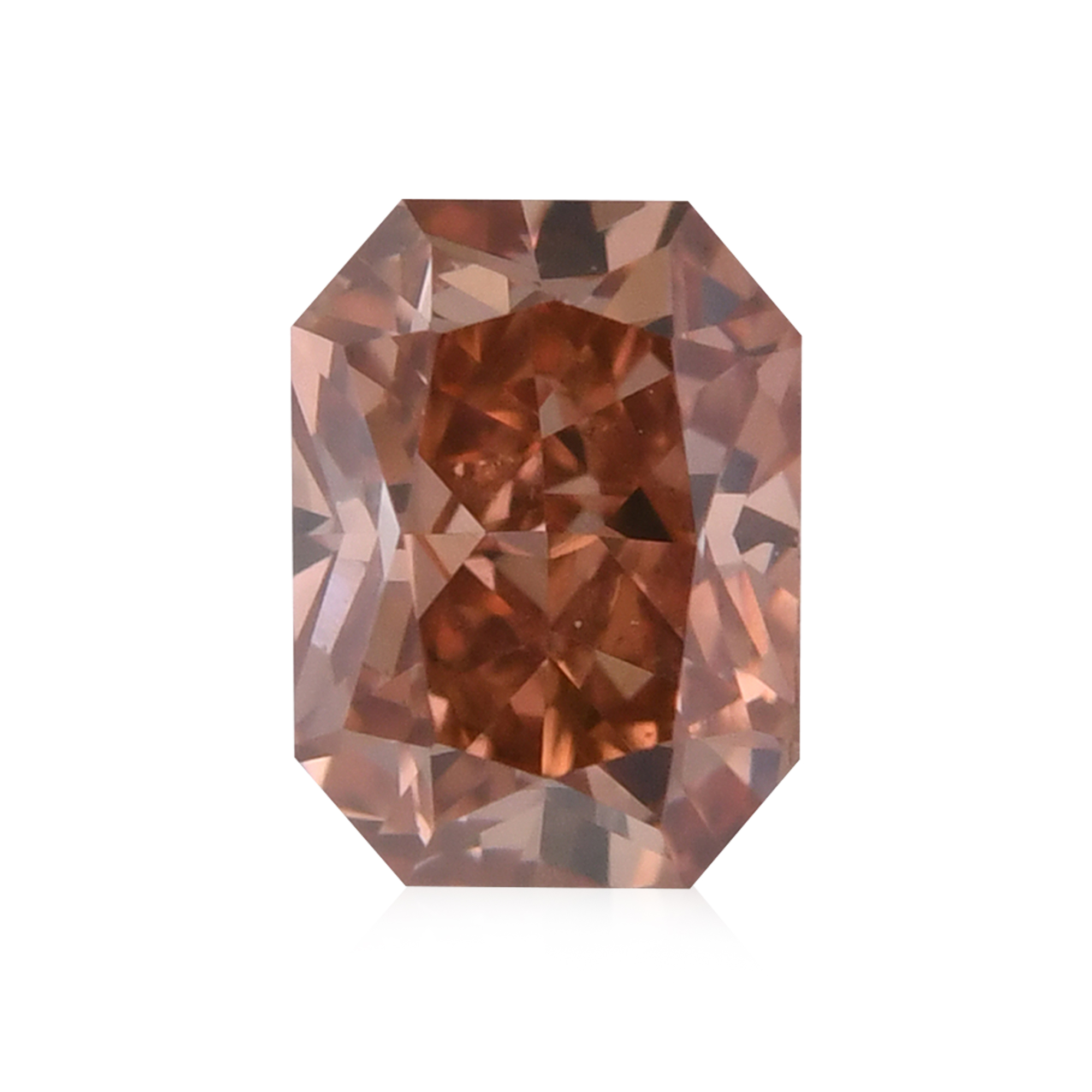 0.49 carat, Fancy Deep Orangy Pink Diamond, Radiant Shape, SI2 
