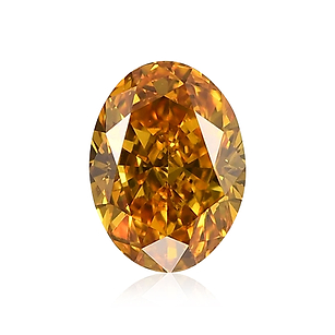 0.40 carat, Fancy Vivid Yellow Orange Diamond, Oval Shape, (I1) Clarity,  GIA, SKU 448417