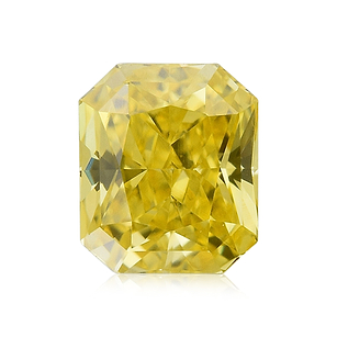 0.47 carat, Fancy Vivid Green Yellow Diamond, Radiant Shape, VVS1 