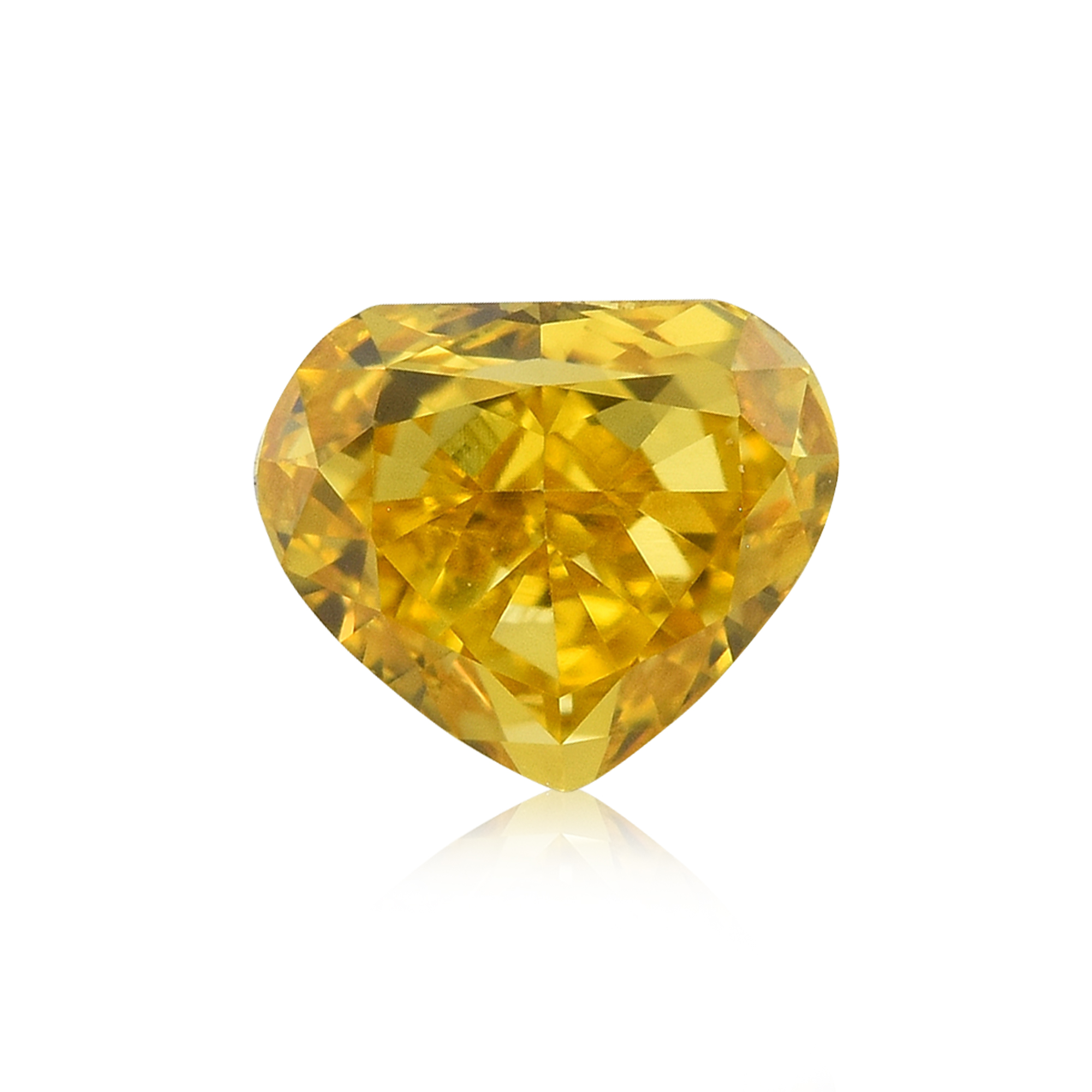 0.34 carat, Fancy Vivid Orangy Yellow Diamond, Heart Shape, SI1 Clarity,  GIA, SKU 570349