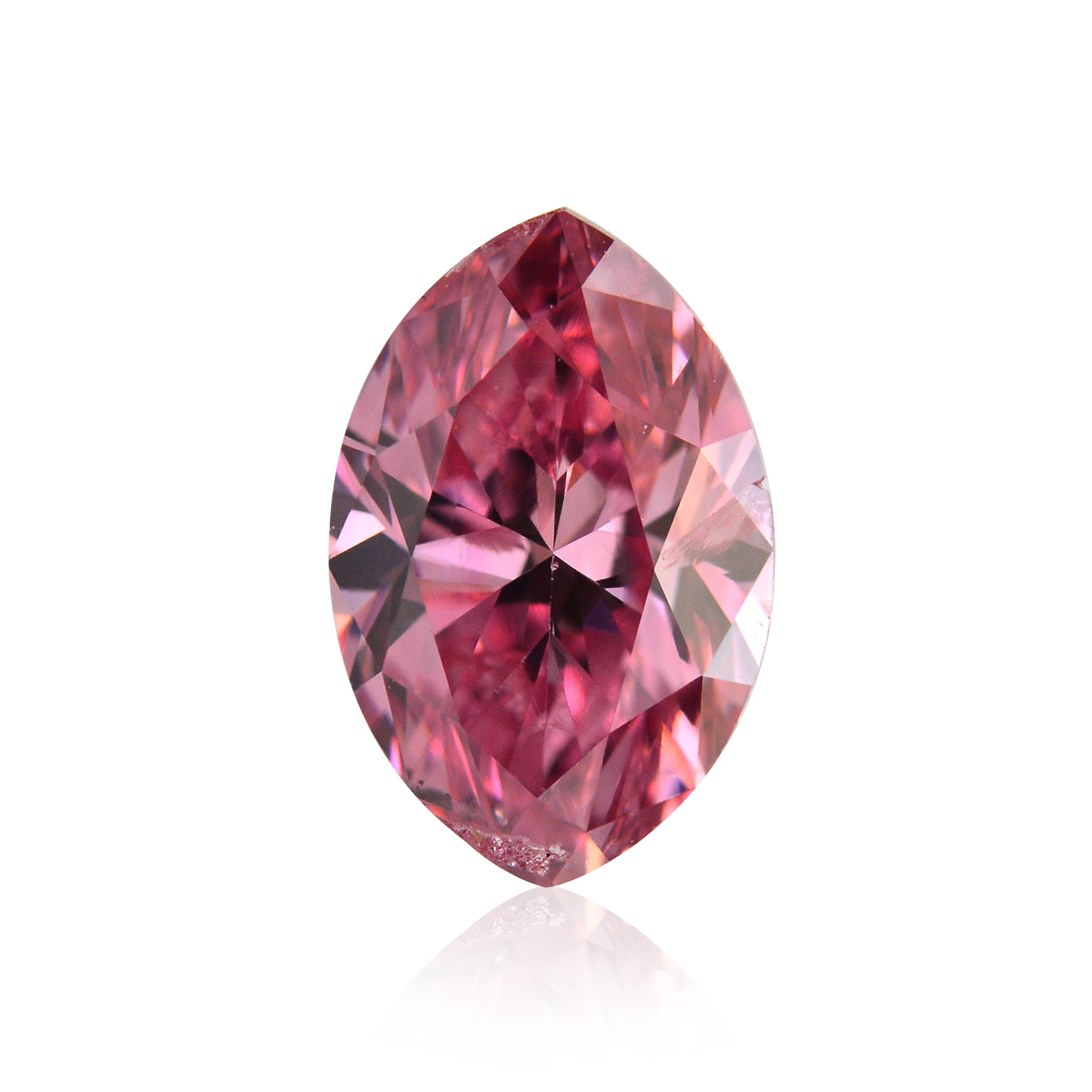 0.50 carat, Fancy Vivid Purplish Pink Diamond, Marquise Shape, (I1) Clarity, GIA
