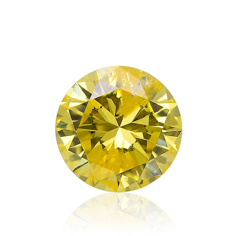 0.49 carat, Fancy Intense Yellow Diamond, Round Shape, (I1) Clarity, GIA,  SKU 381457