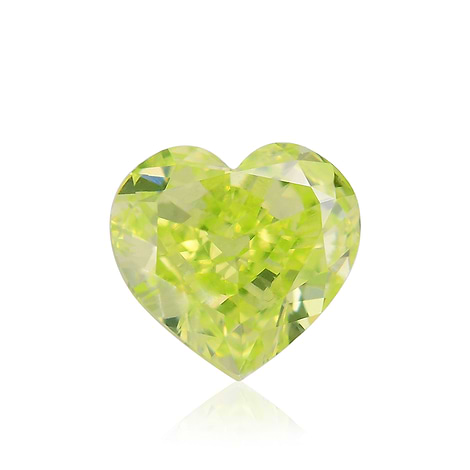 0.51 carat, Fancy Intense Green Yellow Diamond, Heart Shape, VS1 Clarity,  GIA, SKU 385483
