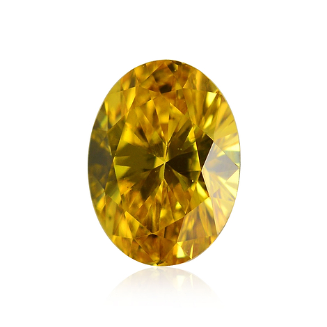 0.22 carat, Fancy Vivid Orangy Yellow Diamond, Oval Shape, VS1 Clarity, IGI