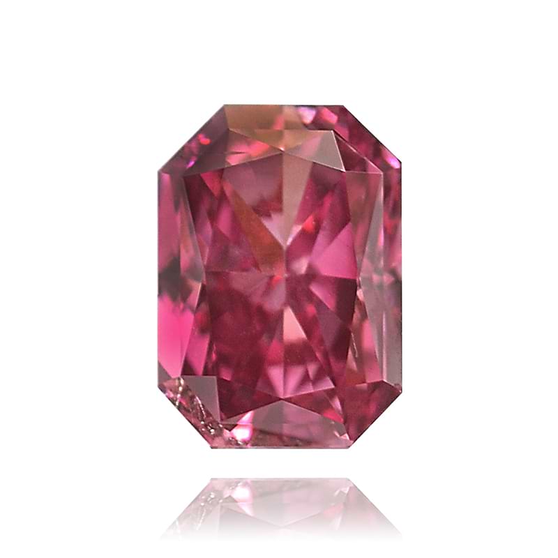 0.12 carat, Fancy Vivid Purplish Pink Diamond, Radiant Shape, (SI1 ...