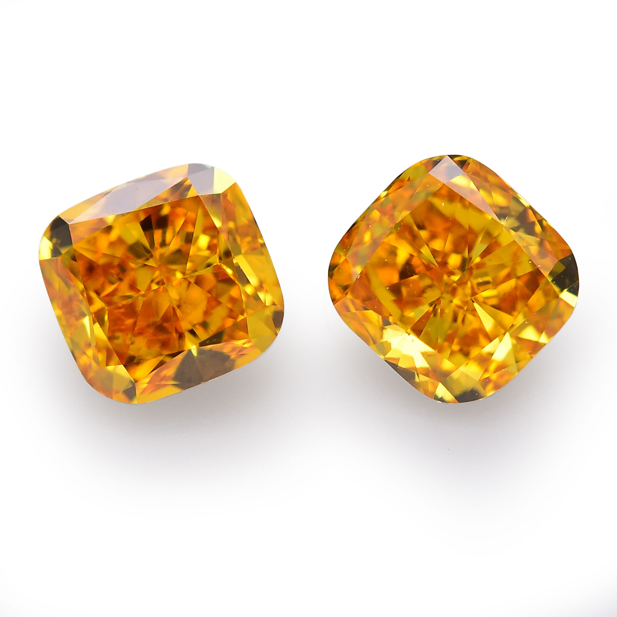 0.76 carat, Fancy Vivid Yellow Orange Diamonds, Cushion Shape, VS2 Clarity,  GIA, SKU 378571