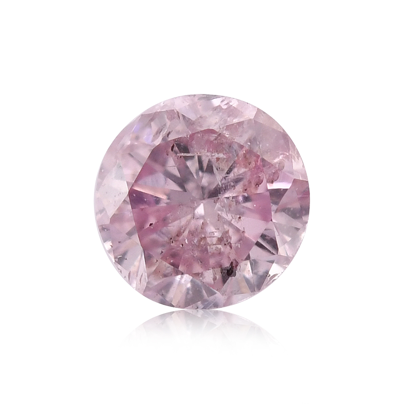 0.12 carat, Fancy Purplish Pink Diamond, Round Shape, (I2) Clarity, GIA, SKU 457885